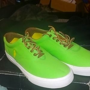 Green polo shoes by ralph lauren
